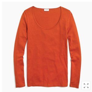 J.Crew Long-sleeve fine-rib scoopneck tee in Rust 3/$15 🎄